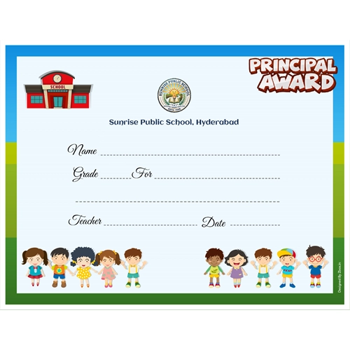 School Principal Award Certificate 8.5 × 11 (US Letter) | Use on Laser Printer